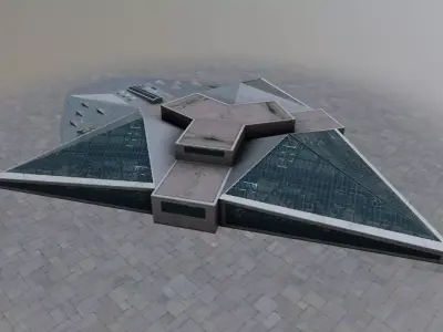 Prague Aquapark Low-poly 3D model