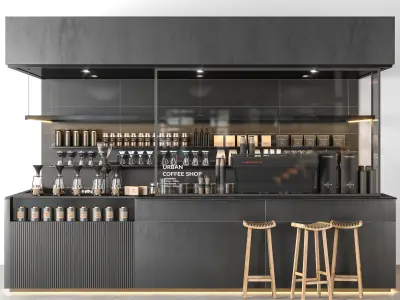 urban coffee shop 3D model