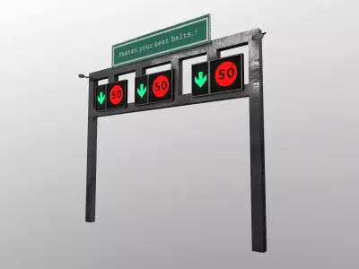  Big Traffic Sign Low-poly 3D model