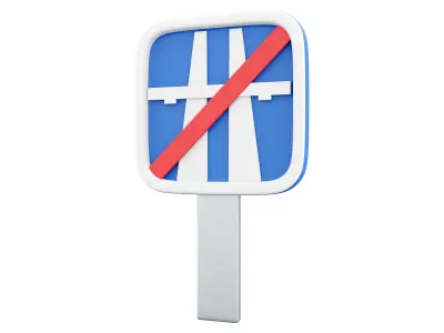  3d  freeway finish symbol  cartoon icon 3D model