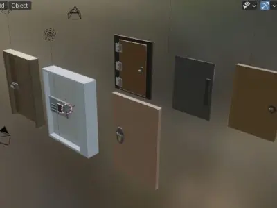 Doors in program Low-poly 3D model