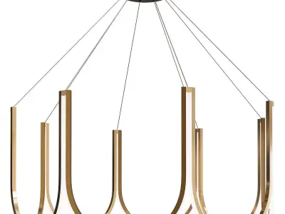 U Shaped Metal Suspended Lighting Low-poly 3D model