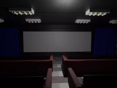 Cinema Room Low-poly 3D model