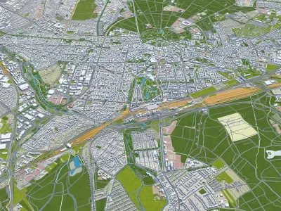 Karlsruhe City Germany Low-poly 3D model