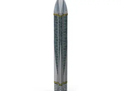 Skyscraper dubai Low-poly 3D model