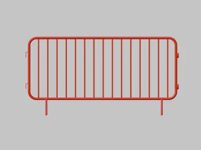 Metal Pedestrian Barrier Low-poly 3D model