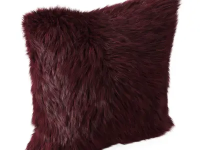 Burgundy  pillow fur sheepskin 3D model