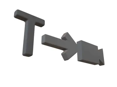 Text To Video Icon v1 002 Low-poly 3D model