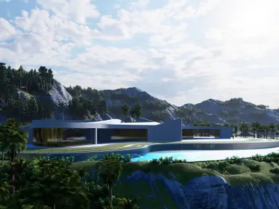 Metaverse House Design Modern House Design Low-poly 3D model