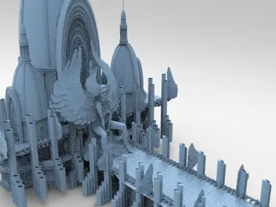 Sci Fi Steampunk Emperor Walkways City 1  3D model