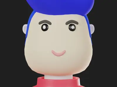 3D Character man cartoon art t post All parts can be separated Free 3D model