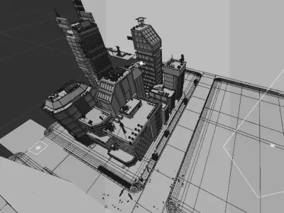 CyberPunk City C4D Render 3D Model  3D model purchase
