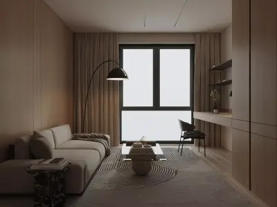 Interior scene bedroom 3D model