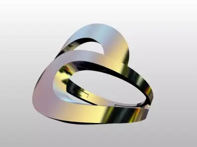 Modern Sculptural Adjustable Ring 3DM STL 3D print model 5
