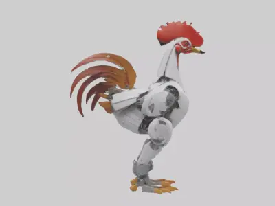 Robot version of a rooster model 3D model