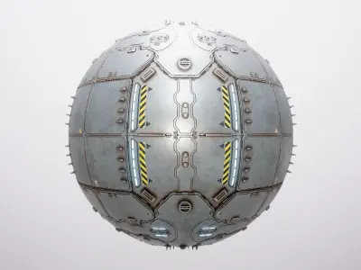 PBR Sci-Fi Spaceship Texture 25 Low-poly 3D model