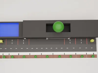 street building with tree in it 3D model