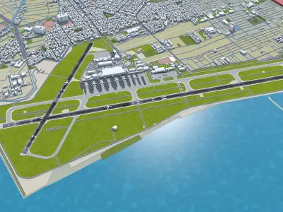 Niigata Airport Low-poly 3D model