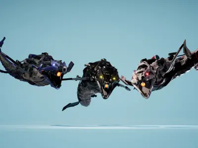 SciFi Beast03 WhaleSnake Low-poly 3D model