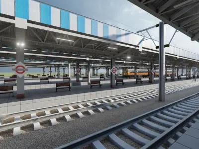 FICTIONAL TRAIN DEPOT AND STATION  3D model