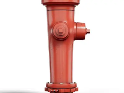 Fire Hydrant red Low-poly 3D model