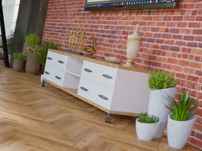Loft Interior House Cinema 4D Corona Scene Free 3D model