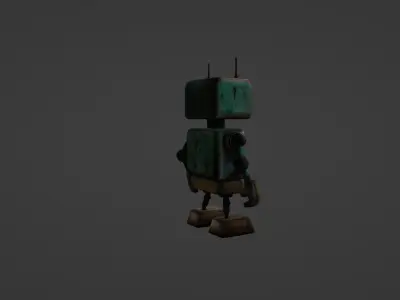 Retro Futuristic Robot 3D Model 3D model