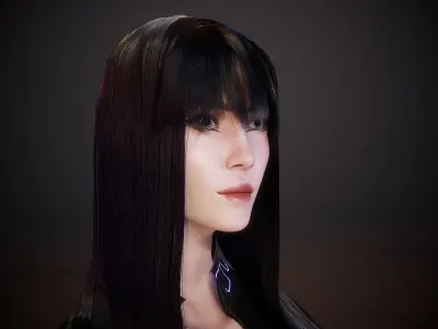 Cyber Girl Nicoletta - Game Ready Low-poly 3D model