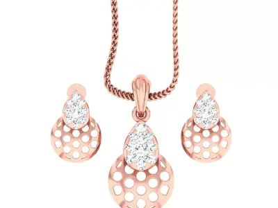 Wire Mesh Light wt Pendant Earrings Set 3dm stl obj mtl gltf  3D print model