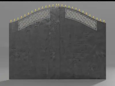 Steel forged gate 3D model