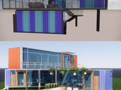 Container coffee shop-15 3D model