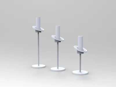 candlestick three candle holders 3D model
