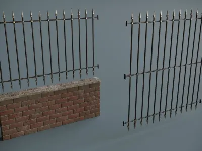 Modular Fences Low-poly 3D model purchase