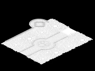 Disney main city - stone floor 03 3D model