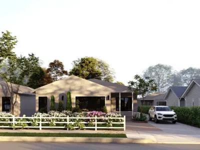  3D Exterior Scene 3D model design garden and landscape 3D model 12