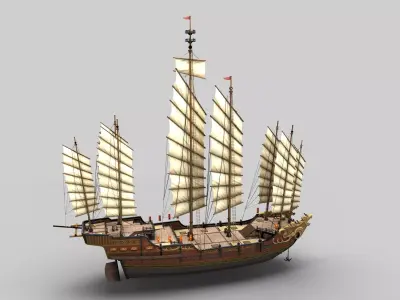 Ancient Chinese Ship 05 3D model