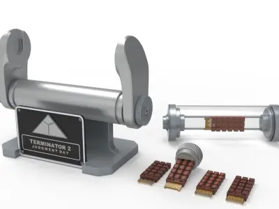 Terminator Brain Chip with stand 3D model