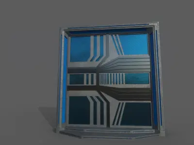 Futuristic Door Low-poly 3D model