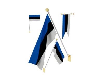 Flags of Estonia 3D model