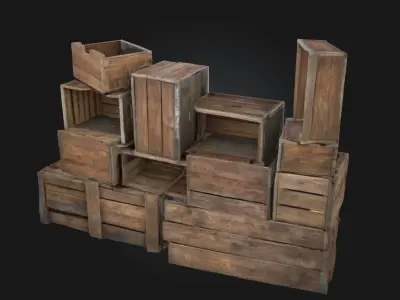 Crates Collection  Versatile Storage Solutions 3D model