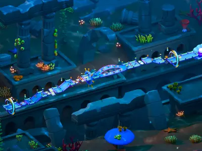 Platformer 12 Underwater Low-poly 3D model