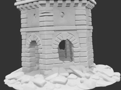 Old Ruin Castle Tower - Perfect for Wargaming 3D print 3D print model