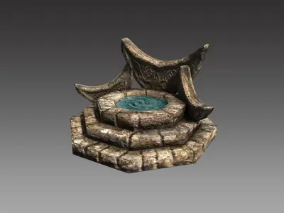 Fantasy fountain Low-poly 3D model