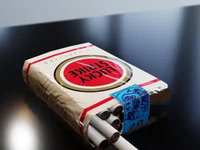 Cigarette Pack - Lucky Strike - PBR Low-poly 3D model