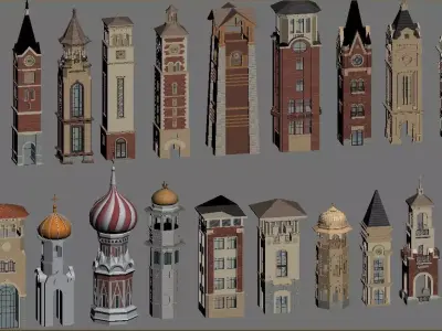  European-style Tower 3D model