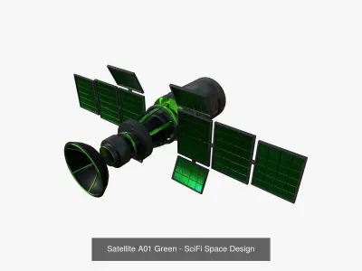 10 Satellites Colors Textures A Collection - SciFi Space Design 3D Model Pack