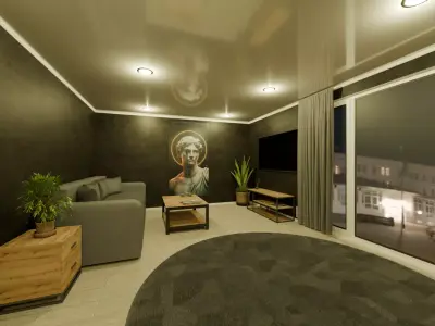 Ready-made project of an apartment in a minimalist style 3D model