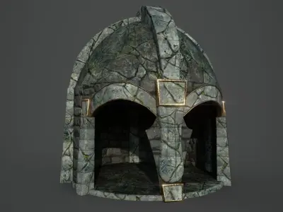 Ancient building Low-poly 3D model
