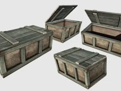 Wooden Loot Crate 01 Low-poly 3D model