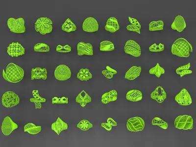 38 NEW RINGS HIGHT QUALITY READY TO PRINT 3DM STL JEWELRY 3D print model